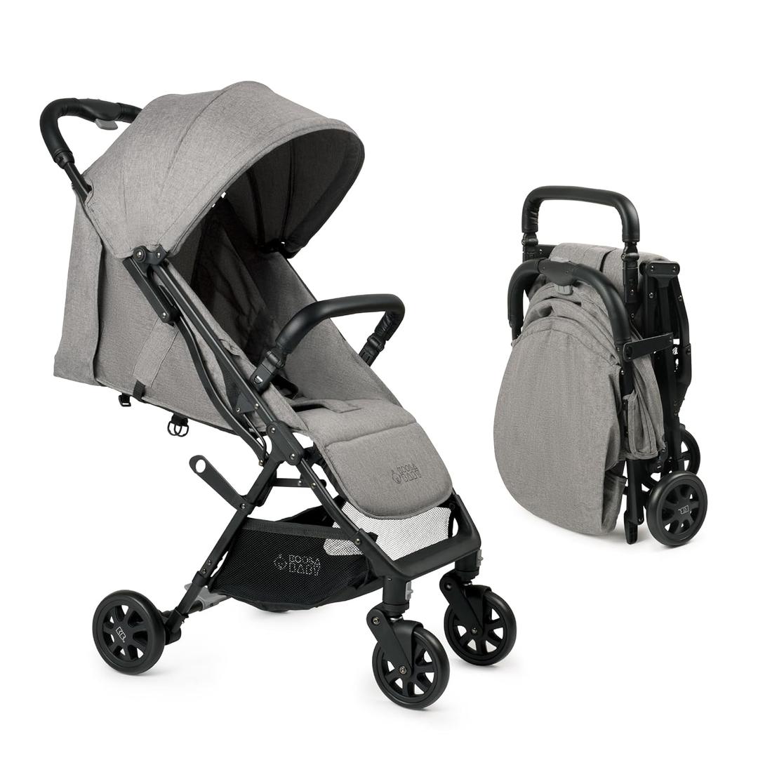 Lightweight Travel Stroller for Baby & Toddlers - Easy Fold & Compact Stroller with Canopy, Storage Basket, Multi-Position Recline & Convenient One-Hand Fold (Grey)