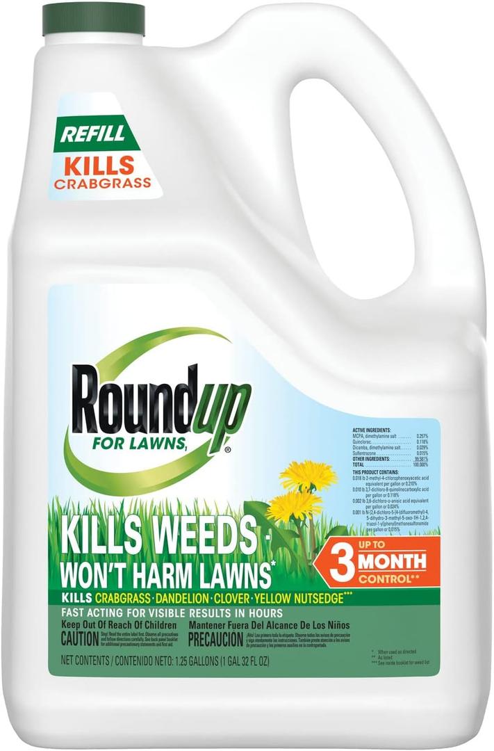 Roundup for Lawns Refill - Tough Weed Killer for Use on Northern Grasses, 1.25 gal.