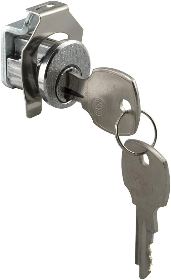 Prime-Line MP4315 Mailbox Lock  Replacement, Multipurpose Mailbox Lock for Several Brands  NA-14 Keyway, Opens Clockwise with 90 Rotation, Nickel Finish (1 Set)