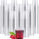 JOLLY CHEF 1000 Pack Plastic Shot Glasses, 1 oz Clear Disposable Jelly Cups Reusable Perfect for Wine Tasting, Whiskey, Food Samples, Halloween, Thanksgiving Party, Wedding, Christmas