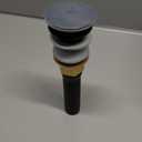 Rockgoya Bathroom Sink Drain, Drain Stopper Bathroom Sink Without Overflow, Pop Up Drain Assembly with Detachable Strainer Basket, Built-in Anti-Clogging Strainer, Stainless Steel Mattle Black