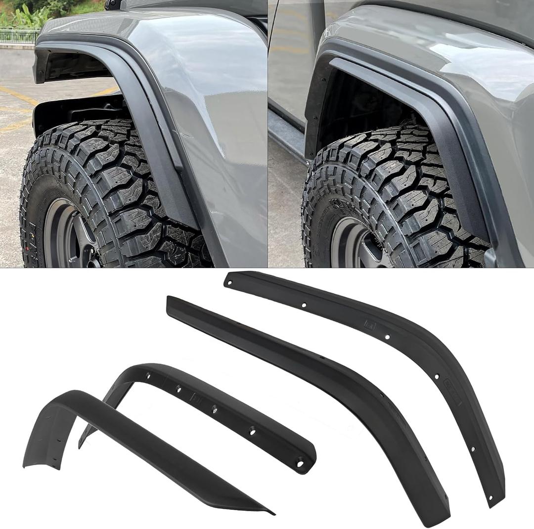 Front & Rear Fender Liner Fender Trim Extension Protector for Jeep Gladiator Sport & Willys 4 Pcs
