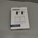 Emerson Essentials Glass Soap Dispenser Set  16 oz 2-Pack  Refillable Dish & Hand Soap Dispensers for Kitchen or Bathroom  Stainless Steel Pump & Waterproof Labels Included (White | Black)