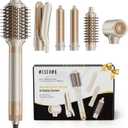 MESCOMB 6-in-1 Hot Air Styler  Hair Dryer with Straightener, Auto Curler & Volumizing Brush for Straightening, Curling, Smoothing & Volume, Damage-Free (Champagne Coffee)