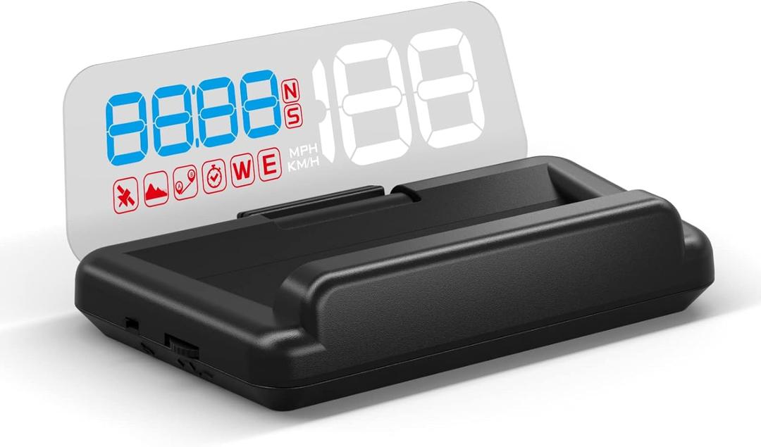 Wiiyii Universal Car HUD Head Up Display T900, with Satellite Clock, Single Driving Time and Single Driving Distance, Work for All Vehicles