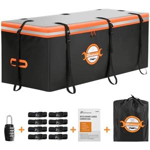 Sailnovo Hitch Cargo Carrier Soft Shell Bag Waterproof 20 Cubic Feet Cargo Bag for Hitch Carrier, PVC Trailer Hitch Storage Bag with 8 Reinforced Straps & Combination Lock & Storage Bag Sailnovo Hitch Cargo Carrier Soft Shell Bag Waterproof 20 Cubic Feet Cargo Bag for Hitch Carrier, PVC Trailer Hitch Storage Bag with 8 Reinforced Straps & Combination Lock & Storage Bag