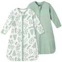 Yoofoss Baby Sleep Sack 0-3 Months 100% Organic Cotton Long Sleeve Wearable Blanket Baby 2-Way Zipper 0.5 Tog Newborn Sleeping Sack, Lightweight S