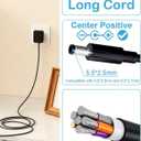 for Crosley/Victrola Record Player Power Cord, DC 5V 1A Power Adapter for Crosley CR8005F CR8005D, for Victrola VSC-550BT for WOCKODER R608 Portable Turntable Record Player Power Supply Charger Cord