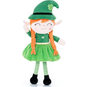 Gloveleya Plush Dolls Saint Patrick's Day Gifts Soft Blessings Doll Shamrock Wishes Plush Leprechaun Baby Girl Gifts