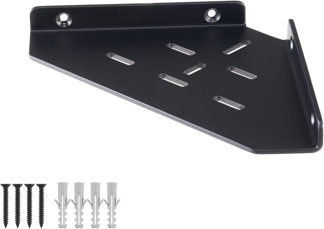 Corner Shelf, 3.0mm Aluminum Alloy Corner Shelf Wall Mounted, for Bathrooms,Offices, Bedrooms,Kitchens,Dorm Rooms and Living Rooms(6 in Black)