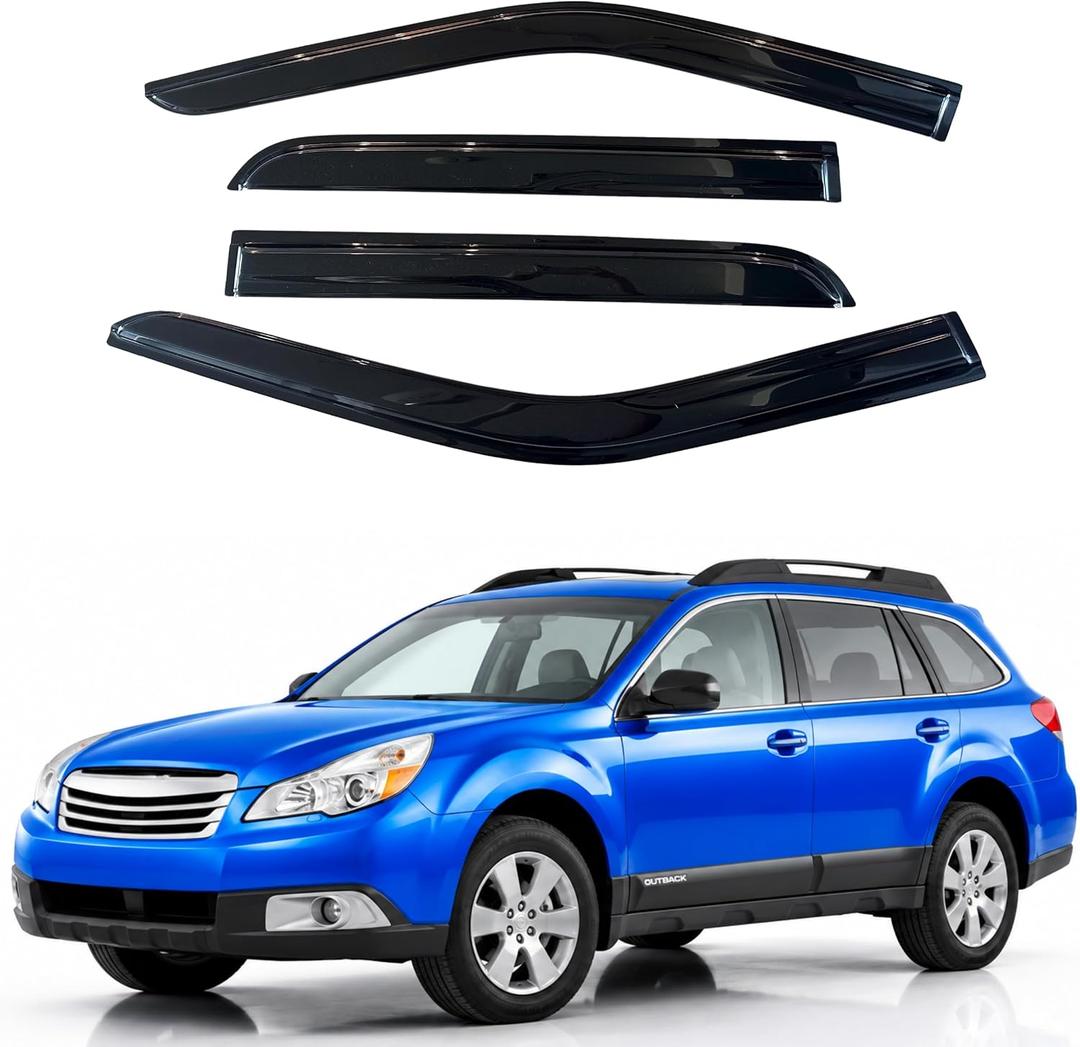 IG Window Visors Fit for 2010-2014 Subaru Outback, Out-Channel Rain Guards Vent Wind Deflectors 4PC, Car Accessories for 10-14 Outback (Excludes Limited Model)