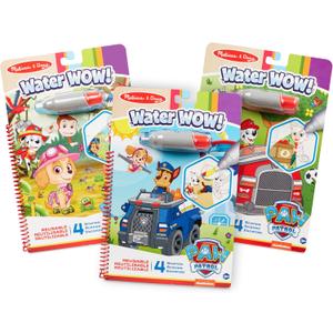 Melissa & Doug Water Wow! - Skye, Chase, Marshall Water Reveal Travel Activity Pads - PAW Patrol-Themed Reusable No-Mess for Kids (Pack of 3)