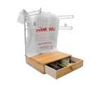 Grocery Bag Holder Wooden Drawers Base, Detachable Plastic Bag Organizer, Chrome Plated Metal Convenient Bags Holder, for Stores, Grocery StoreSupermarkets, Homes, Kitchens