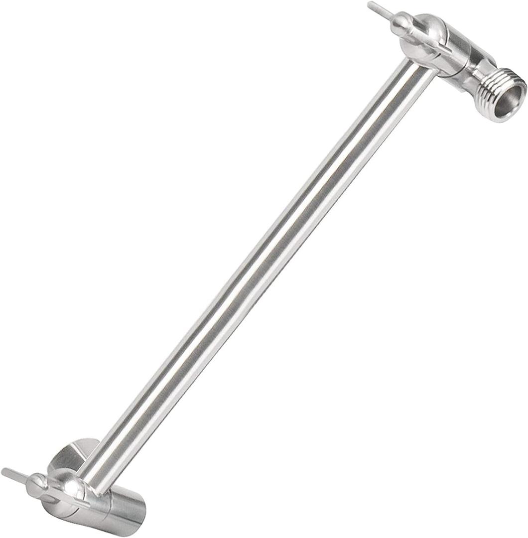NearMoon Adjustable Shower Arm Universal Connection, Extension Arm, Adjust Angle to Upgrade Shower Experience, Easy to Install, Anti-leak (11 Inch, Brushed Nickel)