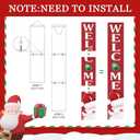 Christmas Welcome Porch Sign Decor Santa Wooden Hanging Sign Door Porch Standing Decorative Signs Plaques for Front Door Farmhouse Outdoor Indoor Welcome Sign Wall Craft Decor 47.2"H