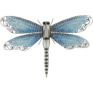 Deco 79 Metal Dragonfly Home Wall Decor Indoor Outdoor Wall Sculpture, Wall Art 25" x 1" x 16", Blue