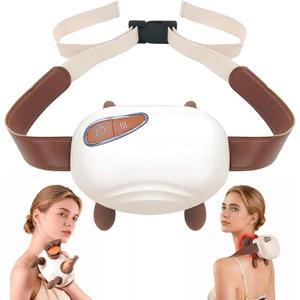 Neck and Shoulder Massager with Hands,Wireless Portable Deep Tissue Massage for Neck, 4D Bionic Real Touch Shiatsu Hand Massager, Rechargeable Cervical Electric Massager for Home Office