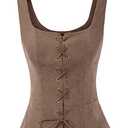Scarlet Darkness Renaissance Costume Women Ren Faire Corset Top Steampunk Victorian Tailcoat Cofee L