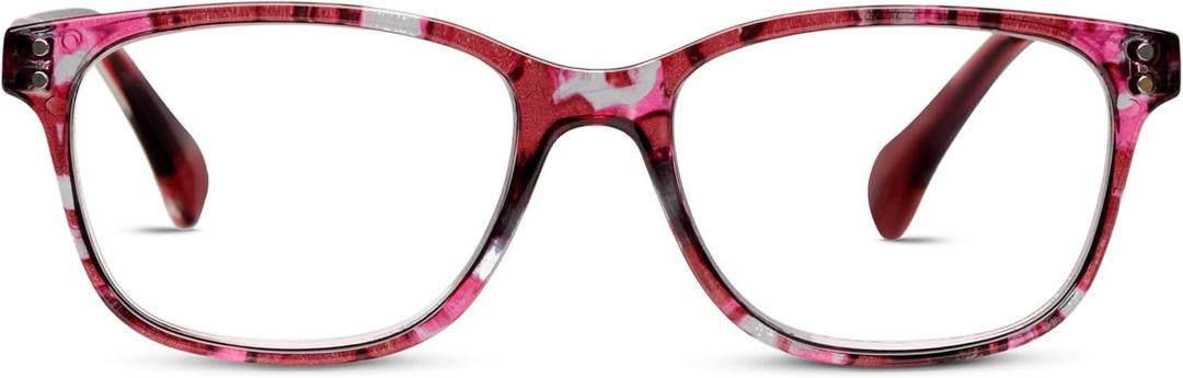 Peepers by PeeperSpecs Women's Nature Walk Soft Square Reading Glasses (Spice Quartz/Red)
