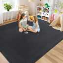Large Area Rugs for Bedroom Living Room - 5x8 Feet Ultra Soft Dark Grey Rug Thickened with Memory-Foam, Solid Modern Minimalist Carpets for Home Decor, Non-Slip and Comfy Nursery Room Rugs