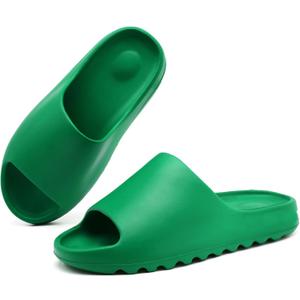 Shoquis Cloud Slides Sandals for Women Men, Pillow Slippers,Open Toe Garden Shoes,sandals women,Drying Soft Lightweight Shower Shoes for Indoor and Outdoor (10 Women/8.5 Men, Dark Green)