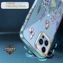 luolnh Compatible with iPhone 14 Pro Max Case with Flowers,for Girly Women,Shockproof Clear Floral Pattern Hard Back Cover for iPhone 14 Pro Max 6.7 inch 2022(Blue Purple wildflower)