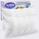 Nuzzle Pillows King Size Set of 2 Cooling Adjustable Pillows for Side Sleepers, Luxury Hotel Collection Bed Pillows  Best Adjust Height Soft Firm Pillows for Back, Stomach and Side Sleepers (White)