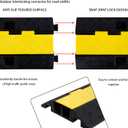 Rubber Cable Ramp Cord Cover Cable Protector Ramps Wire Hose Protective 22000Lbs Load Capacity Traffic 2 Channel Speed Bump for Asphalt Concrete Gravel Driveway Indoor Outdoor, 3 Packs