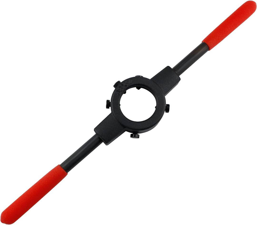 Heavy Duty Die Stock Handle Wrench, M12-M16 Metric Round Die Holder for 38mm/ 1-1/2 Inch OD Round Die