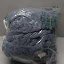 Carriediosa Chunky Knit Throw Blanket 50" X 60", 100% Hand Made Large Chenille Loop Yarn Soft Fluffy Throws for Couch Sofa Bed, Big Crochet Cozy Heavy Thick Cable Woven Blankets, Lyons Blue