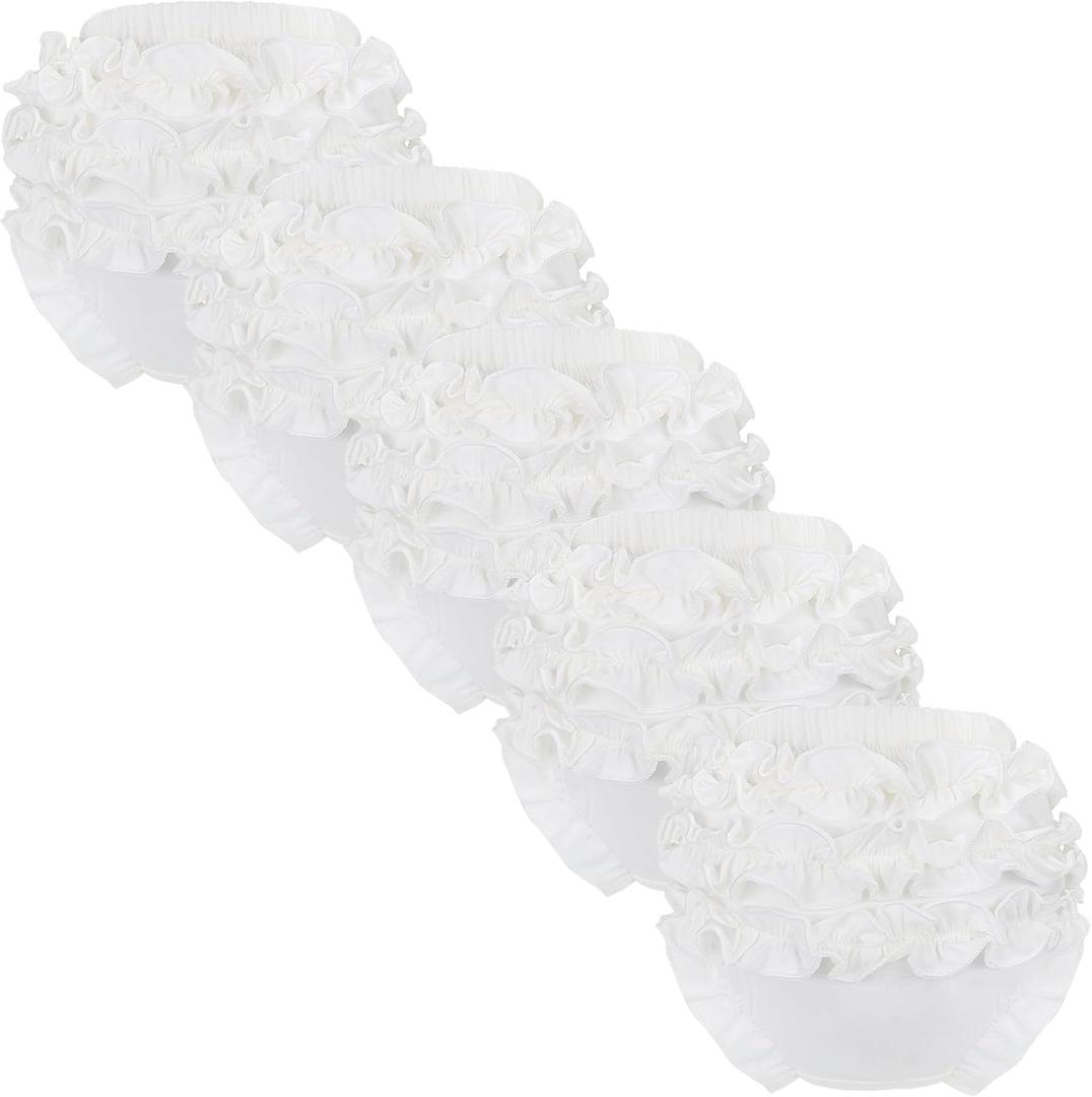 5 Pack Ruffle Diaper Cover - Baby Bloomers, Cute Cotton Baby Girl Shorts,Briefs- Panties for Toddler Girls