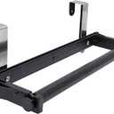 YYST Over Cabinet Door Paper Towel Holder Bar Dispenser for for Kitchen, Pantry, Mudroom, Fits Both Standard & Jumbo Rolls (Black, 1)