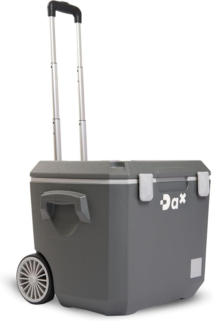 DA Ultra-Light 60 QT Hard Cooler with Wheels and Telescopic Handle, 30% Lighter Than Rotomolded Coolers, Keeps Cold Up to 5 Days, Ice Chest for Camping, Tailgating, Beach