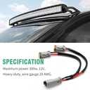 2 in 1 Leads Deutsch Outputs DT, Y Shape 2 Pin DTM Female Connector Socket Adapter Splitters Wiring Harness Retrofit Connectors Wiring Harness for Light Bar Fog Light