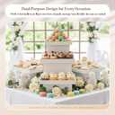 Leinuosen 7 Pcs Extra Large Buffet Risers Set 10" to 16" Rectangle Acrylic Display Box Catering Dessert Table Riser Food Display Decorative Stand with Hollow Bottom for Catering Supplies(White)