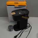 Tastyle Single Serve One Cup Coffee Maker, for K Cups and Grounds, Mini Coffee Maker with Portable Handle, 6 to 12 Oz Brew Size, for Travel, Camping, Office, RV and Dorm, 120V, Black and Gold