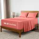 Mellanni Extra Deep King Sheets - 4 PC Iconic Collection Bedding | Hotel Luxury, Ultra Soft, Cooling Bed Sheets - Wrinkle, Fade, Stain Resistant (King, Coral)