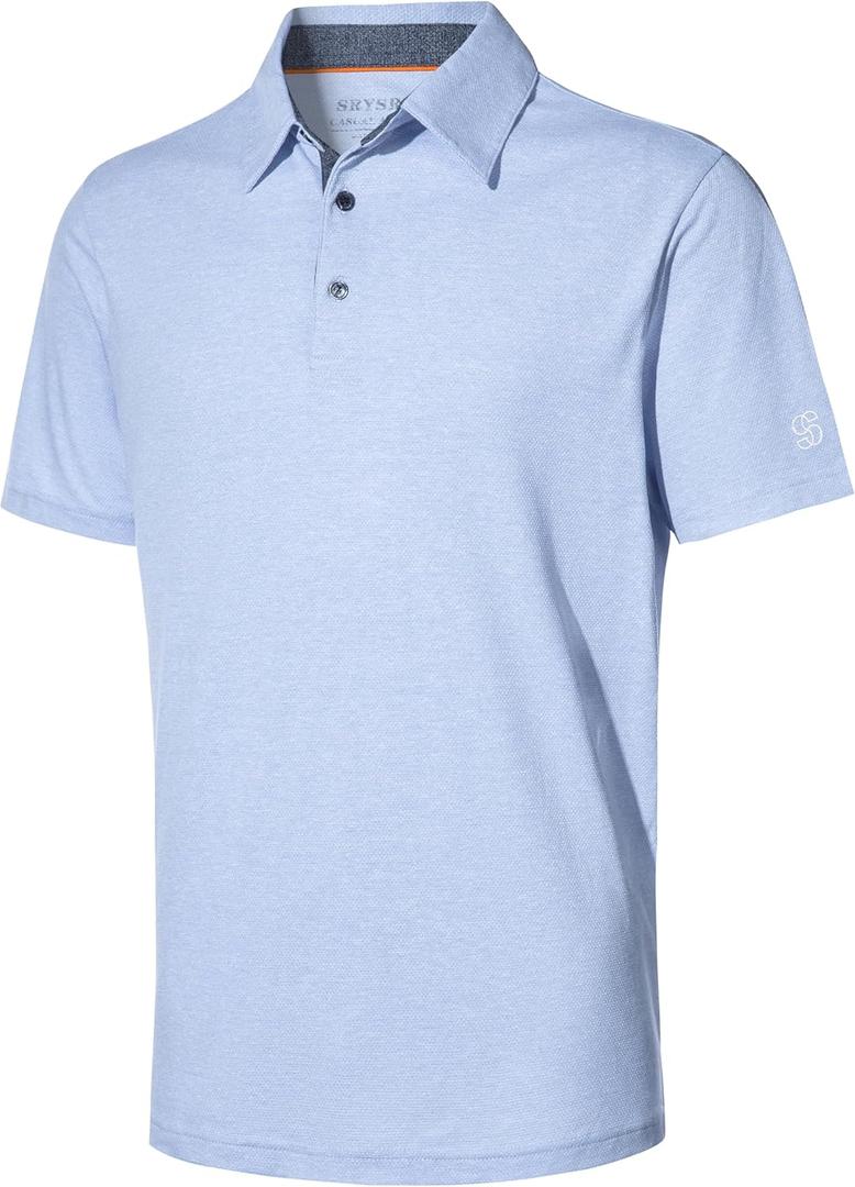 Men's Polo Shirts Short Sleeve Cotton Blend Moisture Wicking Dry Fit Performance Collared Golf Shirts for Men (XXXL)