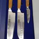 HOSHANHO Damascus Kitchen Knife Set 3-Piece, Ultra Sharp 8" Chef Knife, 7" Santoku Knife, 3.75" Paring Knife, Professional 10Cr15CoMoV Damascus Super Steel Chef Knife Set with Ergonomic Handle