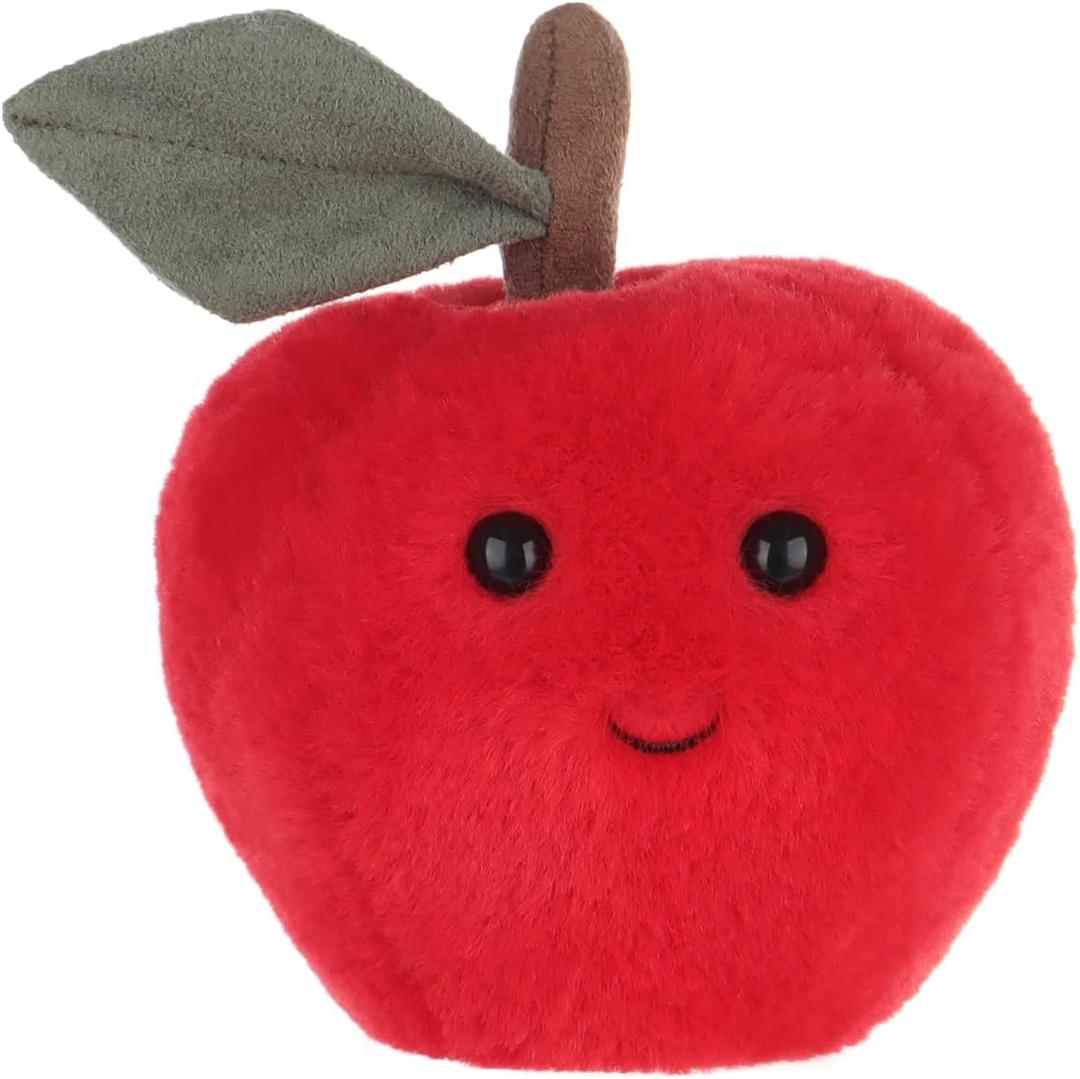 Apricot Lamb Toys Plush Food Plushies Red Sweet Apple Stuffed Fruit Soft Cuddly Perfect for Kids