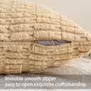 Aegero Pack of 2 Corduroy Decorative Throw Pillow Covers 18x18 InchSoft Boho Striped Pillow Covers Modern Farmhouse Home Decor for Sofa Living Room Couch Bed(Beige)