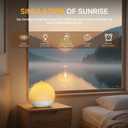 Geuuap Sunrise Alarm Clock White Noise Sound Machine for Bedroom | Natural Wake-Up Light with 30 Soothing Sleep Aids, Bluetooth Speaker, Dimmable Clock, Screen-Free Design for Baby Adults Kids-White