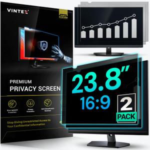 VINTEZ [2 Pack] 23.8 Inch 16:9 Privacy Screen for Computer Monitor and Laptop - Anti Glare Protector Film Blue Light Filter Eye Protection - Computer Screen Privacy Shield