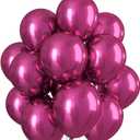 Chrome Fuchsia Balloons 12 Inch, Double Stuffed Metallic Magenta Pink Balloons, Shiny Thick Chrome Metallic Latex Helium Fuchsia Balloon Magenta Balloon for Birthday Wedding Party Decoration