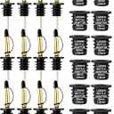 12-Pack Liquor Bottle Pourers with Adapters, Liquor Pour Spout Adapters set for for Large Olive Oil Bottles and Liquor Bottles - Up to 1 Inch/25mm Neck Converts Any Spout into a Large Pour Spout,Gold