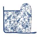 Blue Silicone Oven Mitts Pan Mats Set of 2, Heat Resistant Gloves Potholder with Non-Slip Grips Hanging Loops Pot Holder, Spring Summer for Chef Cooking, Baking, Grilling, BBQ