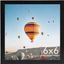 JCJMY 6x6 Picture Frame Black for Wall Hanging or Tabletop, Wall Mounting Horizontally or Vertically, 6 x 6 Square Wall Gallery Poster Photo Frame with Shatter Resistant Plexiglass, Black
