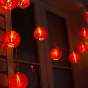 Red Lantern String Lights 13.12 ft 20 LEDs Battery Operated Hanging Lanterns String Lights for Chinese New Year,Spring Festival,Wedding,Party Decoration,Christmas