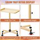 Salon Tray on Wheels, Champagne Gold Salon Rolling Tray with Adjustable Height, Metal Service Instrument Storage Tray for Salon&Home Use