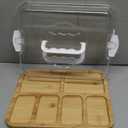 Charcuterie Board with Lid and Handle, Portable Bamboo Snackle Box, Build-a-Board Cutting with Compartments for Charcuterie Snacks Parties,Travel,Picnics, Ideal Gift (White) (15.2"L x 11.3"W)